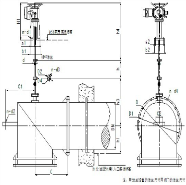 配水闸阀结构图 配水闸阀结构图